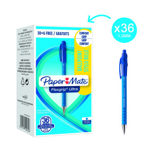 PaperMate+FlexGrip+Ultra+Retractable+Ballpoint+Pen+Blue+%28Pack+of+36%29+1910074