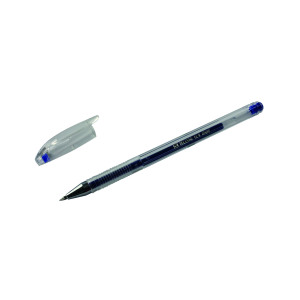 Blue+Gel+Pens+Transparent+Barrel+%28Pack+of+10%29+WX21717