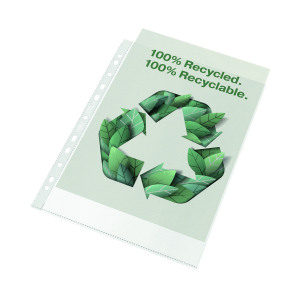 Rexel+100%25+Recycled+A4+Punched+Pocket+%28Pack+of+100%29+2115702