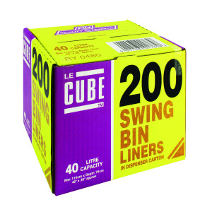 Le+Cube+Swing+Bin+Liner+Dispenser+46+Litre+%28Pack+of+200%29+0480
