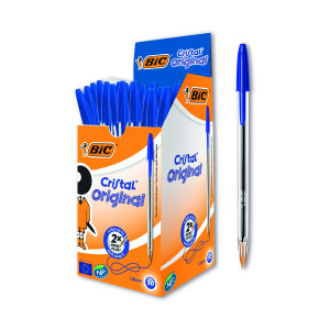 Bic+Cristal+Ballpoint+Pen+Medium+Blue+%2850+Pack%29+837360