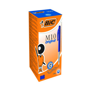 Bic+M10+Clic+Retractable+Ballpoint+Pen+Medium+Blue++%2850+Pack%29+901218