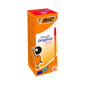 Bic+Orange+Fine+Ballpoint+Pen+Red+%28Pack+of+20%29+1199110112