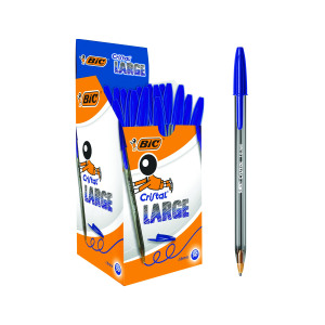 Bic+Cristal+Large+Ballpoint+Pen+1.6mm+Blue+%28Pack+of+50%29+880656