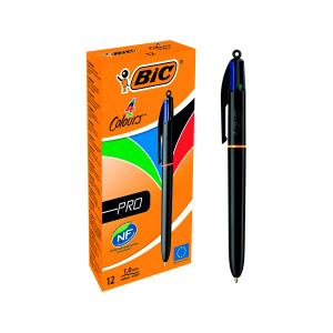 Bic+4+Colours+Pro+Retractable+Ballpoint+Pen+%2812+Pack%29+902129