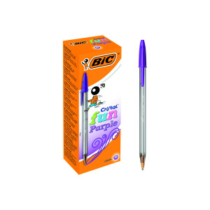 Bic+Cristal+Fun+Ballpoint+Pen+Large+Purple+%2820+Pack%29+929055