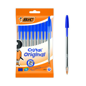 Bic+Cristal+Ballpoint+Pen+Medium+Blue+%2810+Pack%29+830863