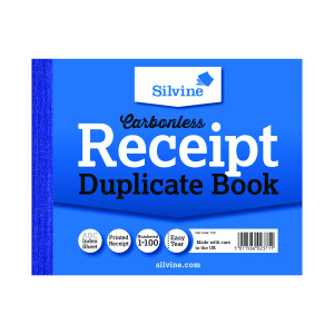 Silvine+Carbonless+Duplicate+Receipt+Book+102x127mm+%2812+Pack%29+720-T