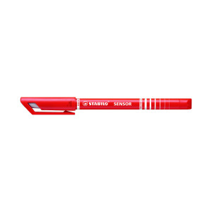 Stabilo+Sensor+Cushion+Tip+Fineliner+Pen+Red+%28Pack+of+10%29+189%2F40
