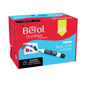 Berol+Drywipe+Marker+Chisel+Tip+Assorted+%2848+Pack%29+1984886