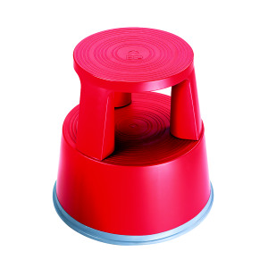 2Work+Plastic+Step+Stool+with+Non-Slip+Rubber+Base+430mm+Red+T7%2FRed+2W04999