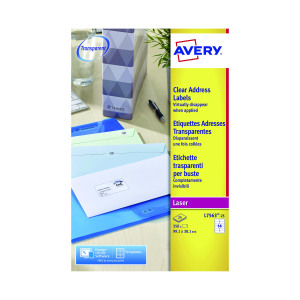 Avery+Laser+Labels+99.1x38.1+14+Per+Sheet+Clear+%28Pack+of+350%29+L7563S