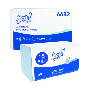 Scott+Control+Interfold+V+Fold+Paper+Hand+Towels+1+Ply+240+Sheets+Blue+%28Pack+of+15%29+6682