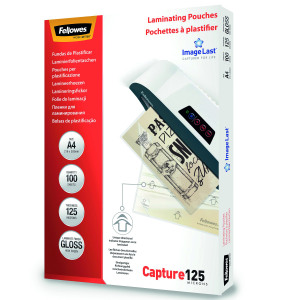 Fellowes+A4+Capture+Laminating+Pouch+250+Micron+%28Pack+of+100%29+55307401