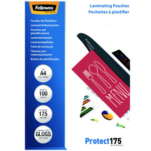 Fellowes+A4+Protect+Laminating+Pouch+350+Micron+%28Pack+of+100%29+53087