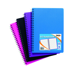 Sundry+A5+Wiro+Polypropylene+Notebook+%285+Pack%29+301472