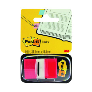 Post-it+Index+Tab+25mm+Red+With+Dispenser+680-1