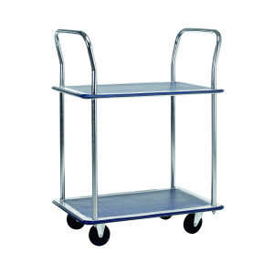 Barton+Silver+and+Blue+2+Shelf+Trolley+with+Chrome+Handles+PST2