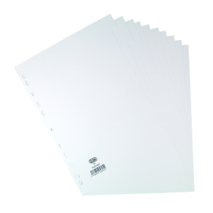 Elba+10-Part+Divider+160gsm+Manilla+Multipunched+A4+White+100204881