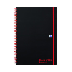 Black+n%26apos%3B+Red+Wirebound+Recycled+Polypropylene+Notebook+140+Pages+A4+%28Pack+of+5%29+100080167