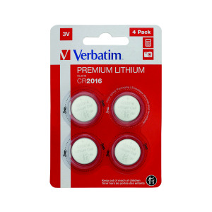 Verbatim+CR2016+3V+Premium+Lithium+Battery+%28Pack+of+4%29+49531