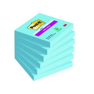 Post-it+Super+Sticky+Notes+76x76mm+90+Sheets+Blue+%28Pack+of+6%29+654-6SS-BLU