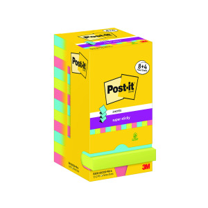 Post-it+Super+Sticky+Z-Notes+76x76mm+90+Sheets+Cosmic+8%2B4+FREE+%28Pack+of+12%29+R330-SSCOS-P8%2B4