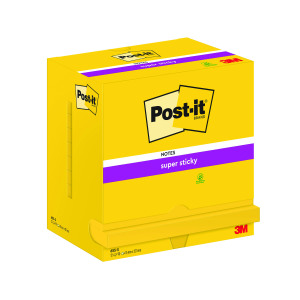 Post-it+Super+Sticky+Notes+76x127mm+90+Sheets+Ultra+Yellow+%28Pack+of+12%29+655-S