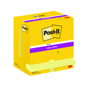 Post-it+Super+Sticky+76x127mm+90+Sheets+Canary+Yellow+%28Pack+of+12%29+655-12SSCY-EU
