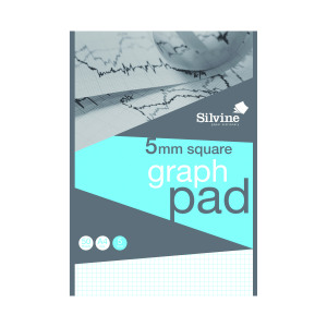 Silvine+Graph+Pad+5mm+Squares+50+sheets+A4+A4GPX