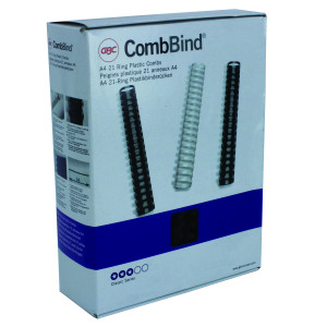 GBC+CombBind+A4+16mm+Binding+Combs+Black+%28Pack+of+100%29+4028600