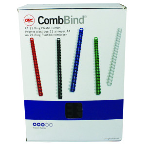 GBC+CombBind+A4+22mm+Binding+Combs+Black+%28Pack+of+100%29+4028602