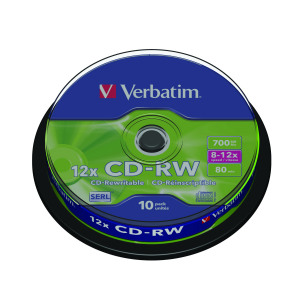 Verbatim+CD-RW+Datalife+%2B+8-12x+700MB+%28Pack+of+10%29+43480