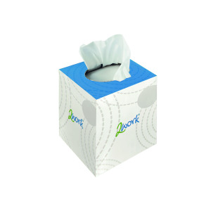 2Work+Facial+Tissue+Cube+Box+70+Sheets+2-Ply+%28Pack+of+24%29+CPD13550