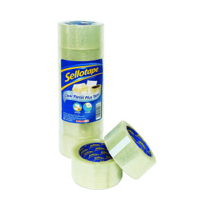 Sellotape+Polypropylene+Packaging+Tape+50mmx66m+Clear+%28Pack+of+6%29+1445171