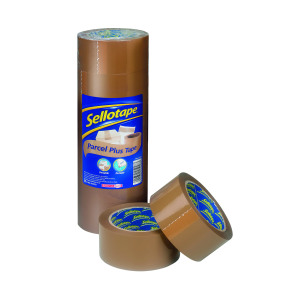Sellotape+Polypropylene+Packaging+Tape+50mmx66m+Brown+%28Pack+of+6%29+1445172
