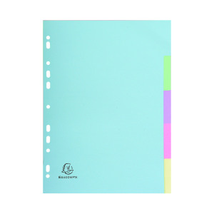 Exacompta+Recycled+Dividers+5-Part+A4+Pastel+1605E