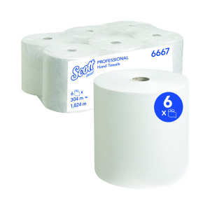 Scott+1-Ply+Ultra+Hand+Towel+Roll+304m+%28Pack+of+6%29+6667
