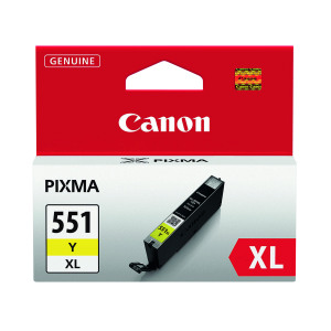 Canon+CLI-551XLY+Inkjet+Cartridge+High+Yield+Yellow+6446B001
