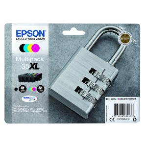 Epson+35XL+Ink+Cartridge+DURABrite+Ultra+High+Yield+Multipack+Padlock+CMYK+C13T35964010