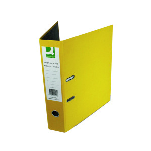 Q-Connect+Lever+Arch+File+Paperbacked+Foolscap+Yellow+%28Pack+of+10%29+KF01471
