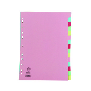 A4+Manilla+Divider+15-Part+Pink+with+Assorted+Tabs+WX01516