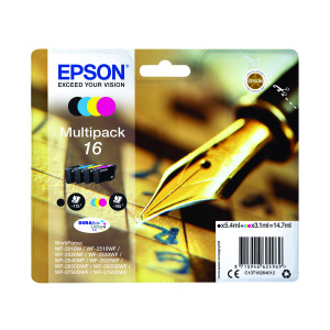 Epson+16+Ink+Cartridge+DURABrite+Ultra+Pen+and+Crossword+Multipack+CMYK+C13T16264012