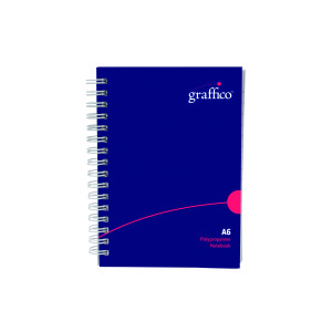 Graffico+Polypropylene+Wirebound+Notebook+140+Pages+A6+EN08826