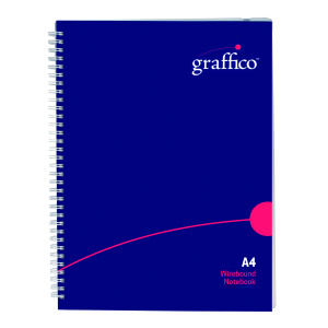 Graffico+Hard+Cover+Wirebound+Notebook+160+Pages+A4+EN08810
