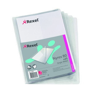 Rexel+Nyrex+Single+Wallet+A4+Clear+%28Pack+of+25%29+12181