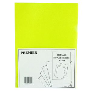 Yellow+Cut+Flush+Folders+%28Pack+of+100%29+WX01487