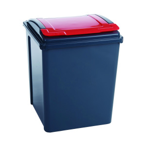 VFM+Recycling+Bin+With+Lid+50+Litre+Red+384289