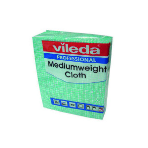 Vileda+Medium+Weight+Cloth+Green+%2810+Pack%29+106401
