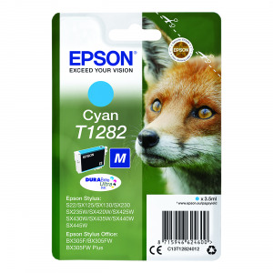Epson+T1282+Ink+Cartridge+DURABrite+Ultra+Fox+Cyan+C13T12824012